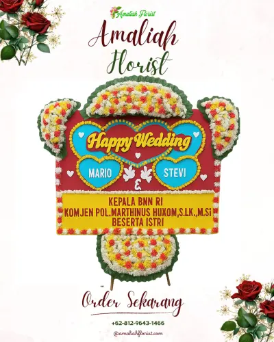 Karangan Papan Bunga Pernikahan di Koli